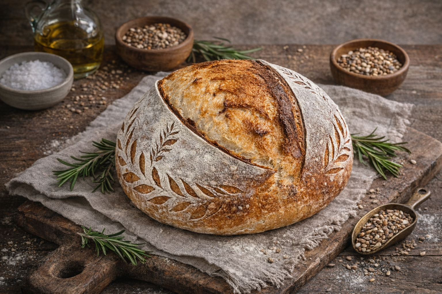 scored sourdough loaf